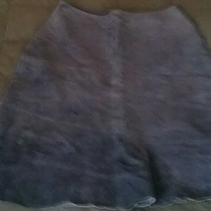 GENUINE LEATHER/SUEDE DENIM COLOR SKIRT SIZE 6